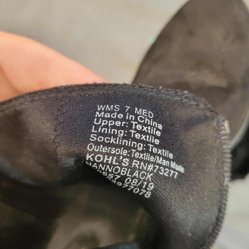 Sonoma Goods For Life Hanno Black Faux Suede Ankle Boots Womens 7 Low Block Heel - Picture 5 of 6